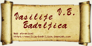 Vasilije Badrljica vizit kartica